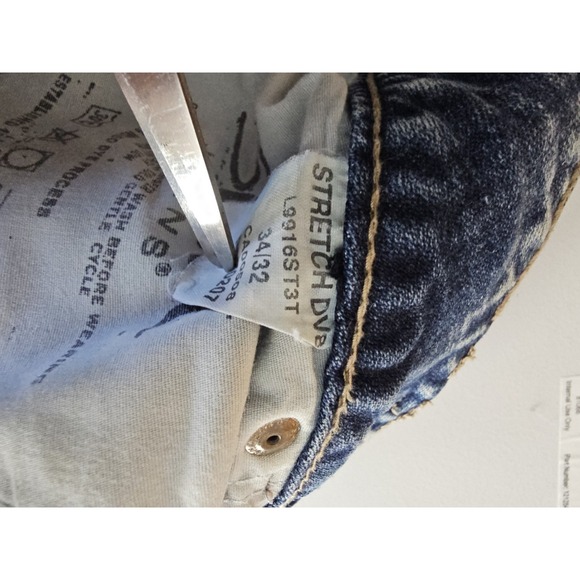 Vintage Silver Y2K 90s Denim Jeans Stretch DV8 Bootcut Women's 34x32 - Picture 16 of 16